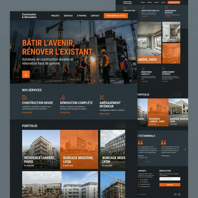 Site internet entreprise de construction artisan - réalisation HC Digital