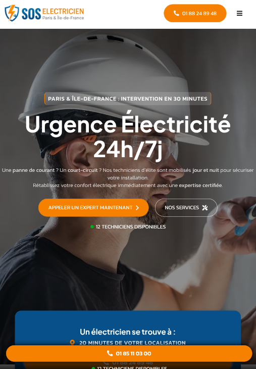 Site internet professionnel électricien - réalisation HC Digital